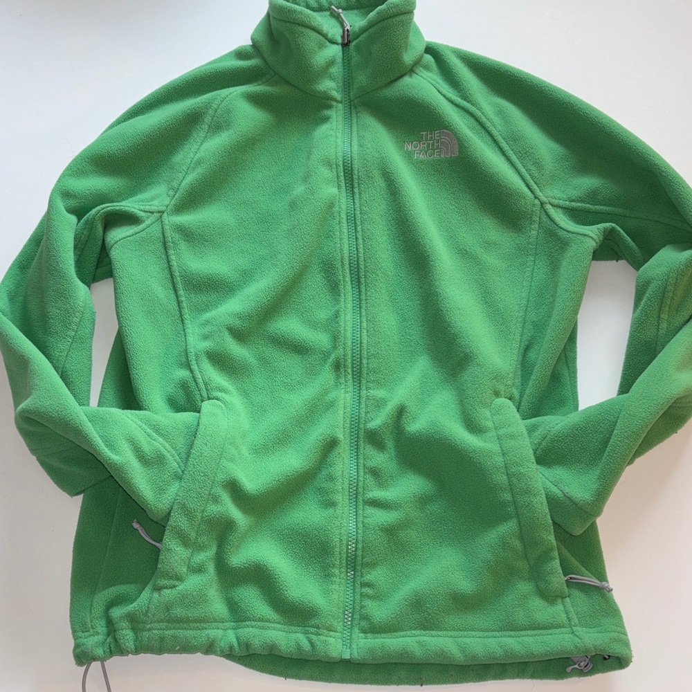 North Face Kelly Green Full-Zip Fleece Jacket Size Large Heavy Fleece North Face